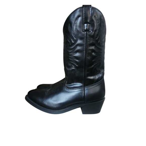 Laredo Paris Cowboy Boots Men's Size 8 EW Black Round Toe Mid Calf Oil Resistant - Picture 1 of 8